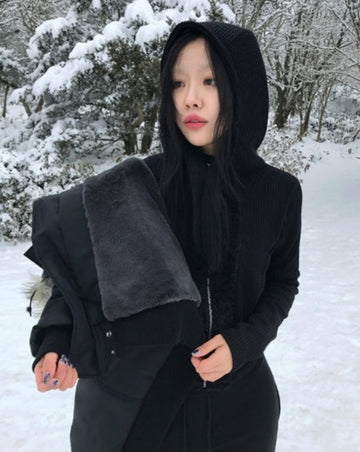 BANEL KNIT HOOD ZIP-UP